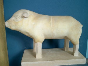 Marble statue of a pig found at Eleusis